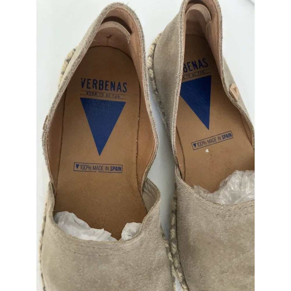 Verbenas Shoes Sz 6.5 Carmen Tan‎ Suede Leather Espadrilles Flats
